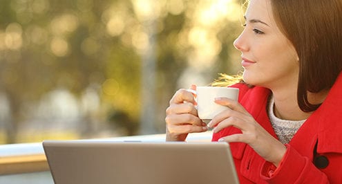 woman with coffee